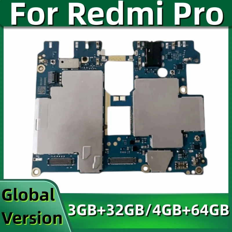 

Motherboard for Xiaomi Redmi Pro, Original Unlocked Mainboard, Global Firmware, 32GB, 64GB, 128GB, Helio X25 Processor