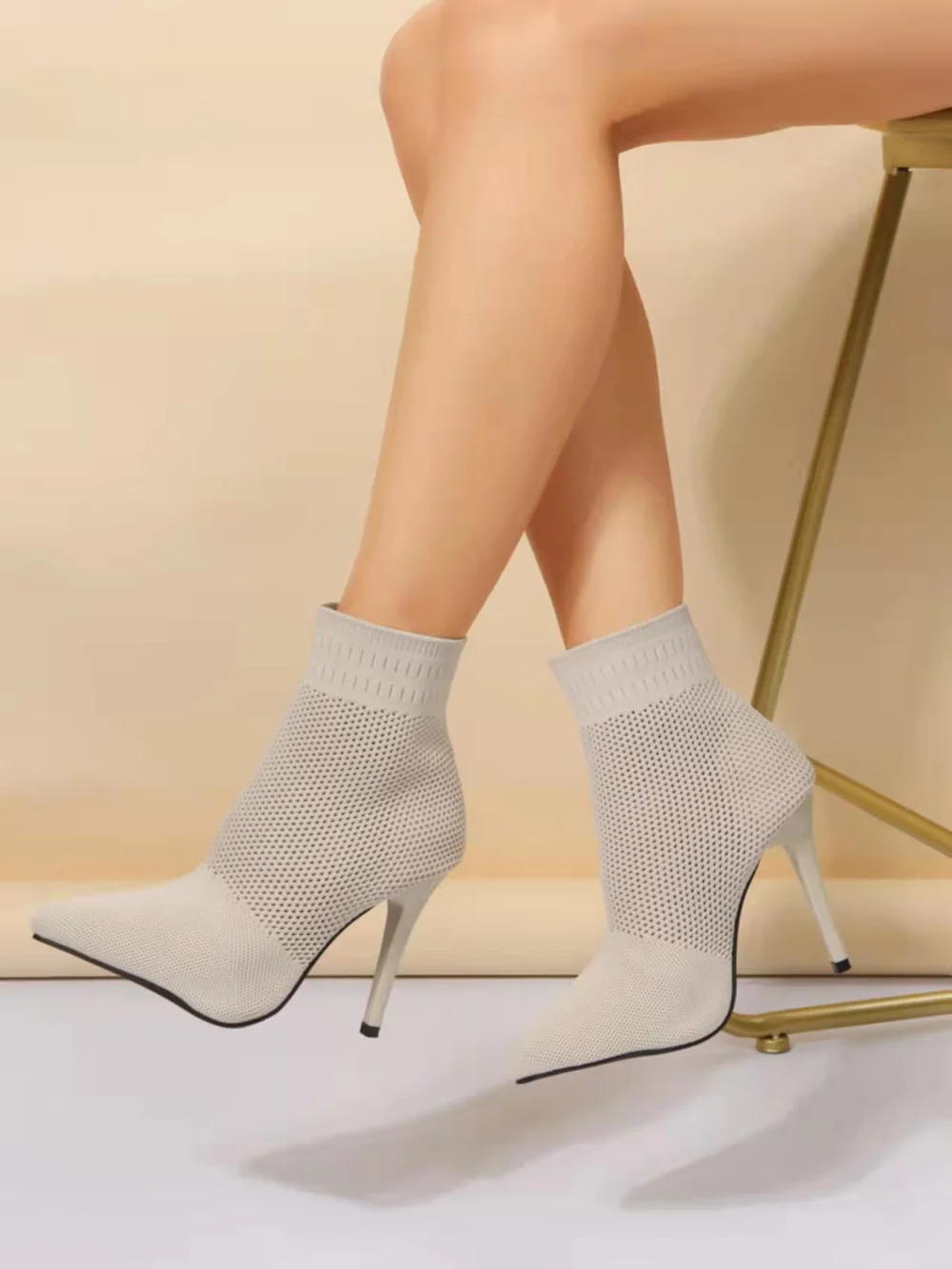 

Новые весенне-осенние роскошные женские ботинки-носки, пикантные туфли на высоком каблуке-шпильке, зимние модные эластичные тканевые сапоги, женские сапоги