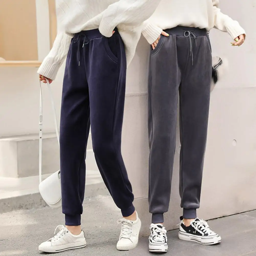 

Универсальные Потрясающие зимние брюки с глубоким шаговым швом, спортивные брюки, женские брюки, гладкие для повседневной носки