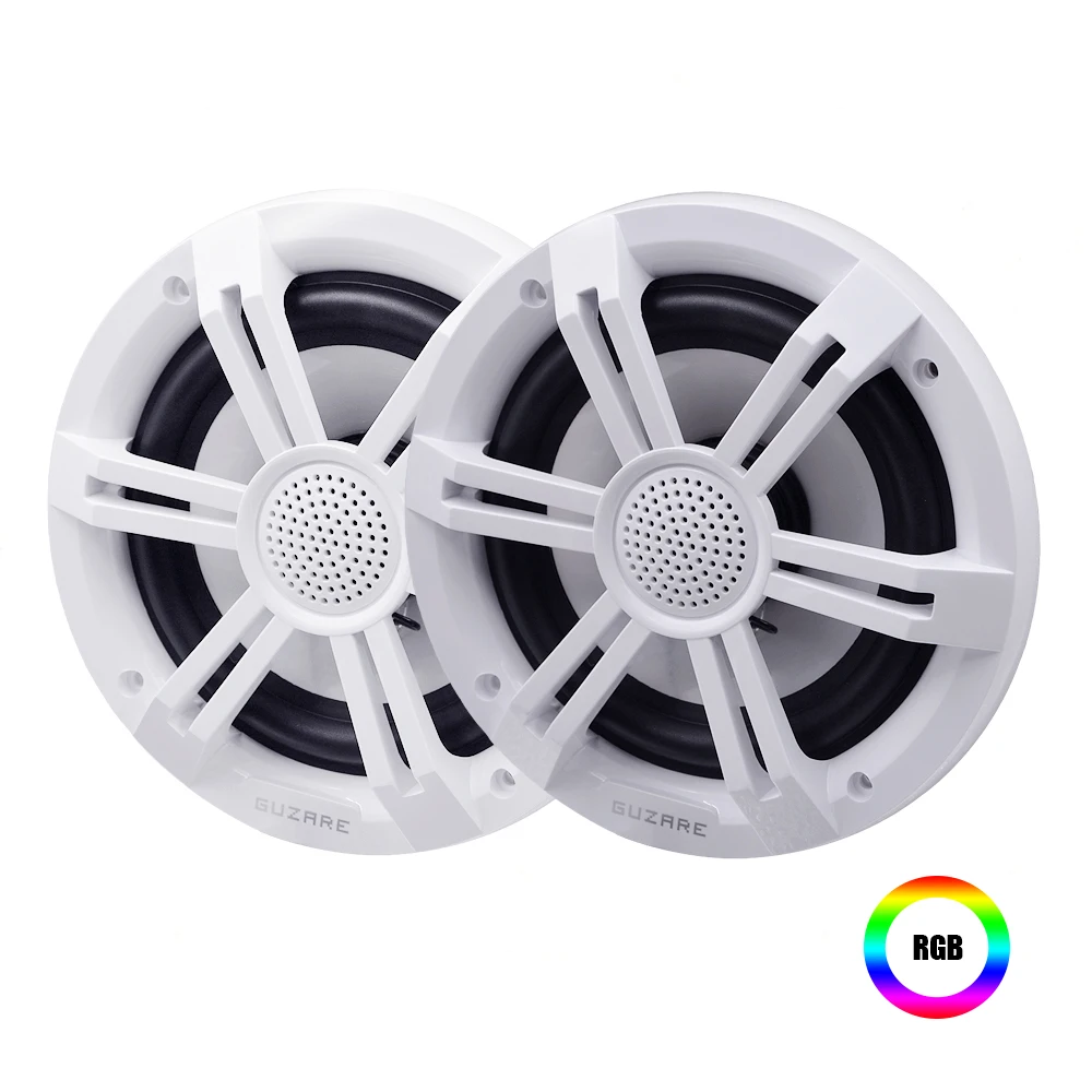 Динамики Marine RGB, 6,5 дюйма, 150 Вт * 2 канала, 2 шт., белые, водонепроницаемые IP66, для лодки, музыки