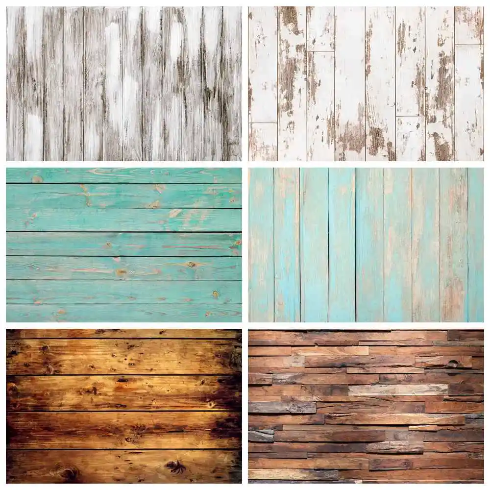 Grungel Old Wooden Board Planks Photography Backdrops Custom Baby Party Decoration Studio Photo Booth Backgrounds Floor Props