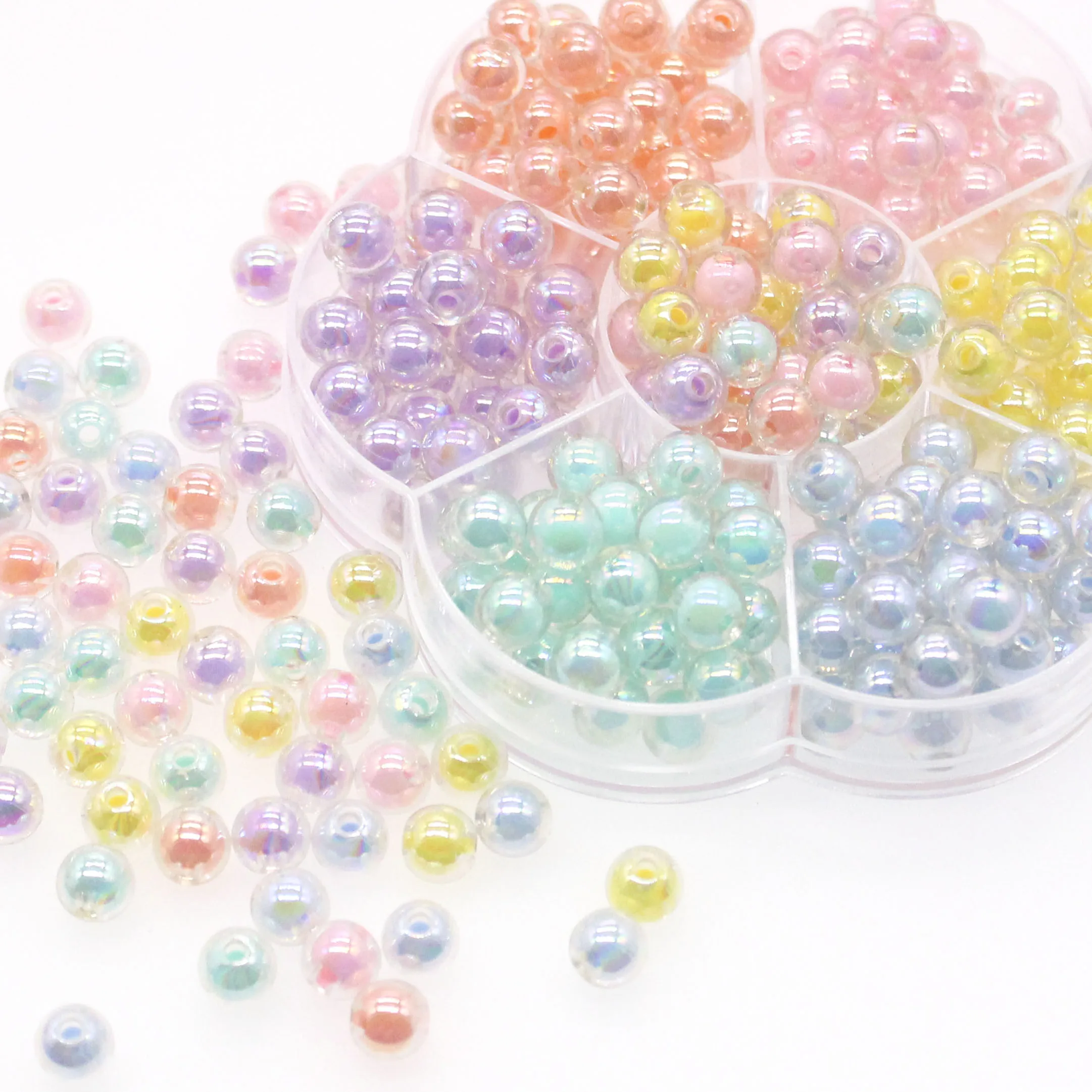 

8/10mm Colour AB Charms Round Acrylic Beads Loose Spacer Beads for Jewelry Makeing DIY Handmade Bracelet Accessories
