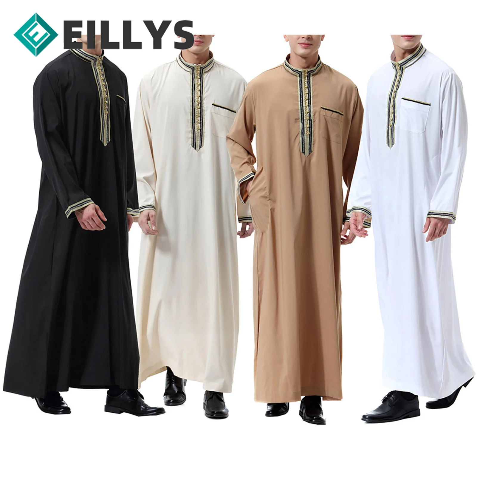 

Mens Arabic Long Robes Saudi Arabia Jubba Thobe Kaftan Middle East Islamic Long Robe Muslim Fashion Arab Abaya Dubai Dress