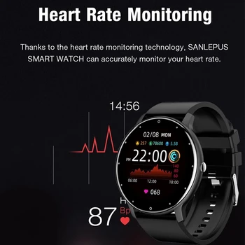 LIGE 2023 New Smart Watch Men Full Touch Screen Sport Fitness Watch IP67 Waterproof Bluetooth For Android Ios Smartwatch Men+Box 2