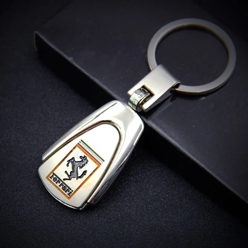 Креативный трапециевидный металлический брелок для автомобиля с логотипом Ferrari