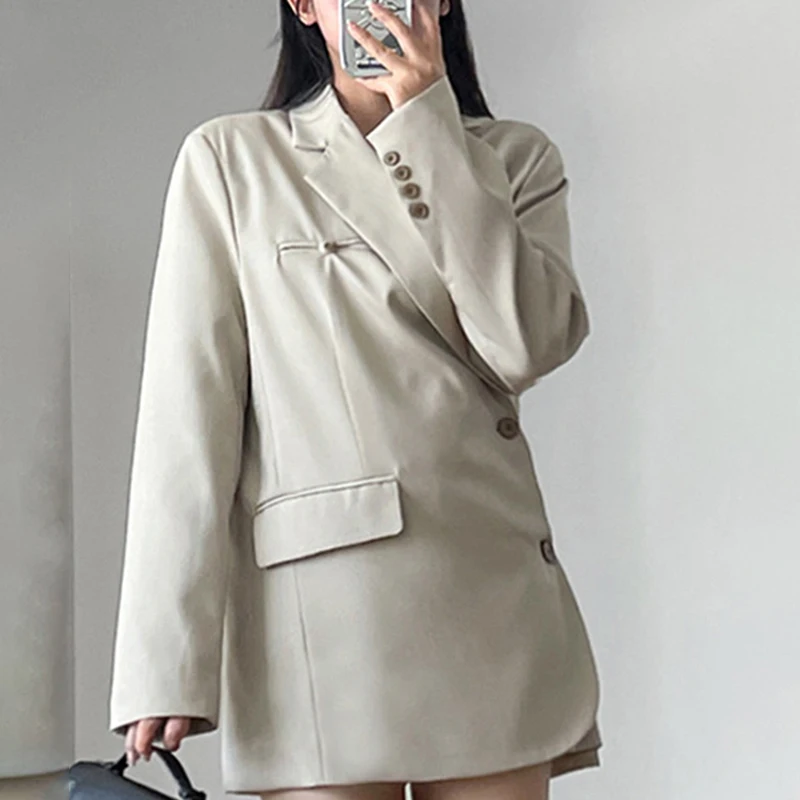 BPN повседневные сращенные однобортные минималистичные блейзеры для женщин с