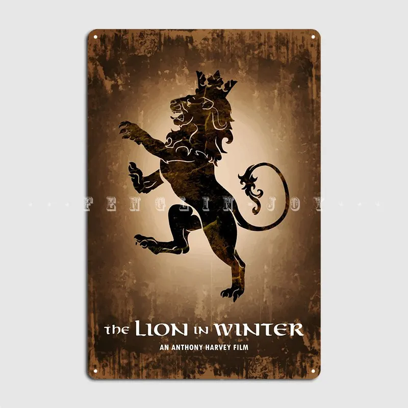Металлический плакат лев зимой украшение для паба бар пещера пластины жестяной