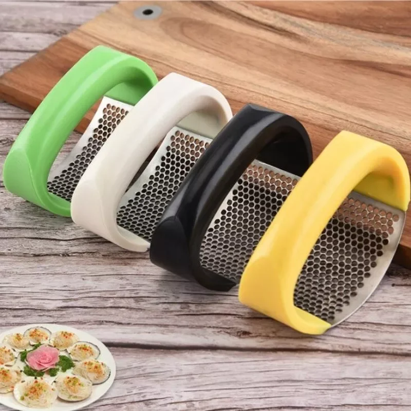 

garlic grinder Stainless Steel Garlic Press Manual Mincer Chopping Garlic Tools Curve Fruit Vegetable Tools Kitchen Gadgets