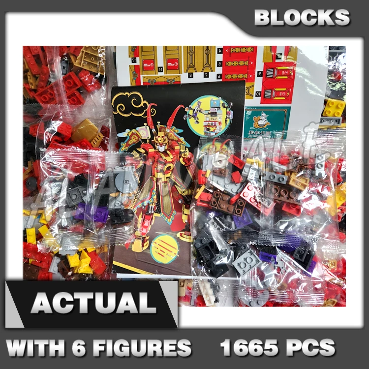 

1665pcs Monkie Kid Monkey King Warrior Bull Clone Mech Pigsy’s Noodle Store 11545 Building Blocks Sets Compatible With Model
