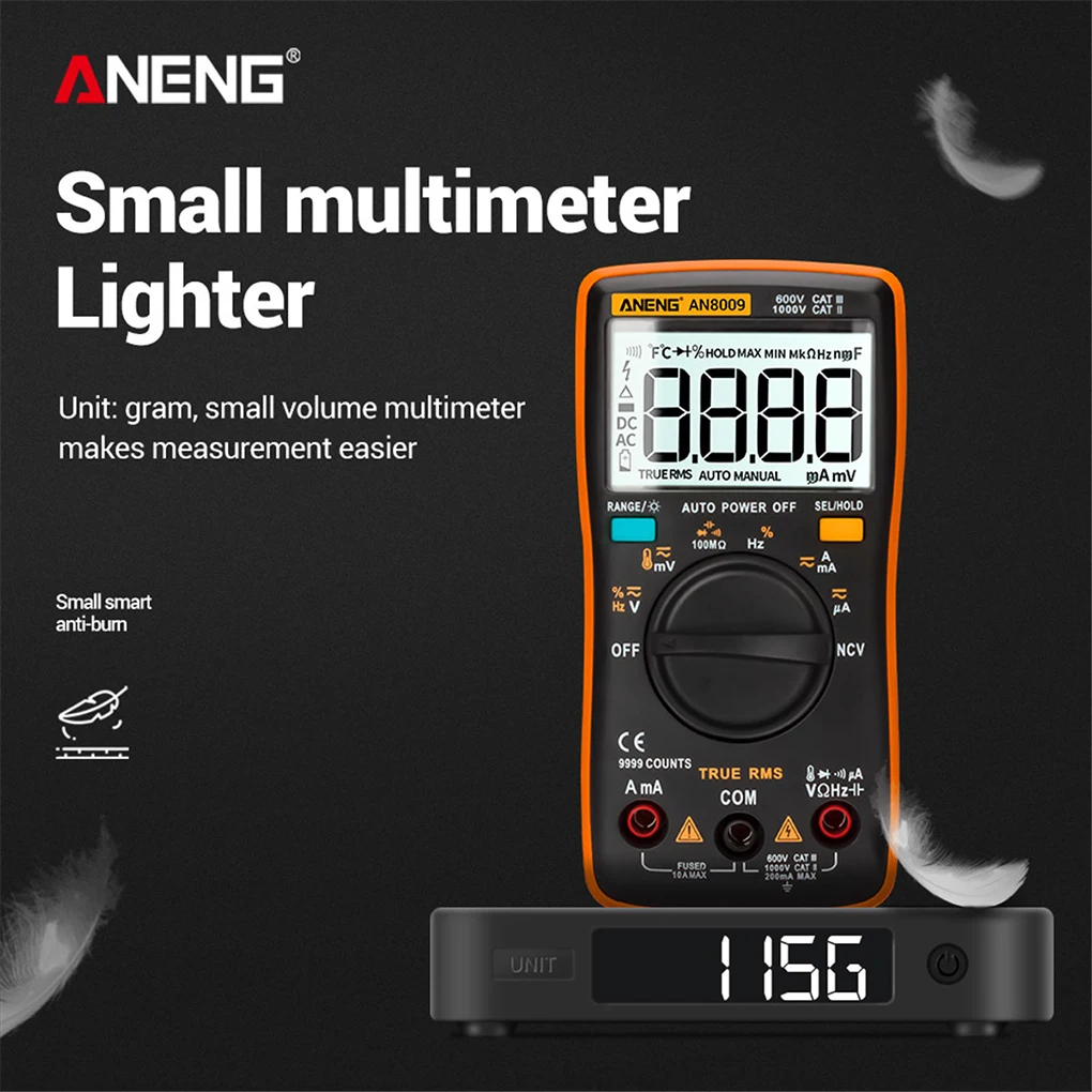 

Мультиметр ANENG AN8009 с ЖК-дисплеем и автоматическим выбором диапазона, тестер сопротивления, вольтметр, амперметр, Электрический многофункци...