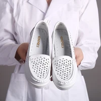 fashion light breathable mom shoes women genuine leather shoes lazy slip on casual flat shoes women loafers soft nurse shoes