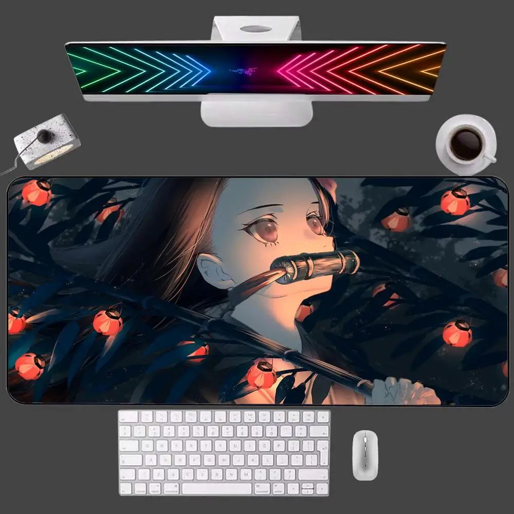 Demon Slayer Kamado Nezuko Gaming Mouse Pad notbook gamer Large Keyboard Rubber Computer Carpet Desk Mat Gamer offices Mousepad