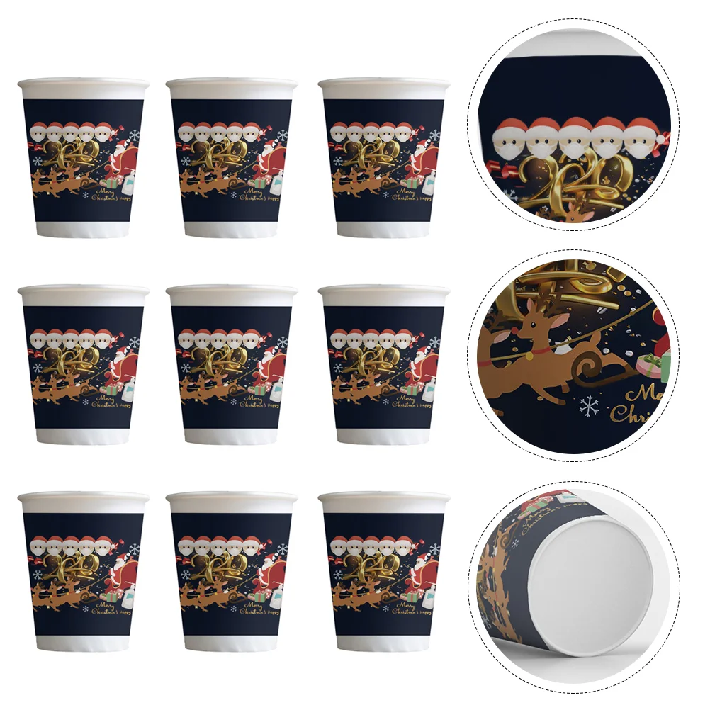 

50pcs Cup Christmas Festive Paper Cup Xmas Party Paper Cup