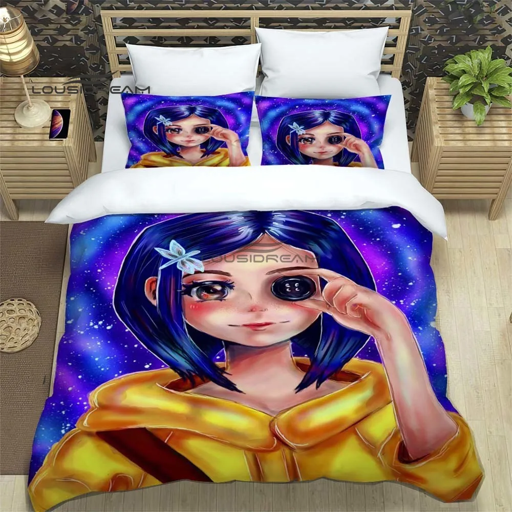 Мультяшный Комплект постельного белья Coraline 3D печать украшение для дома