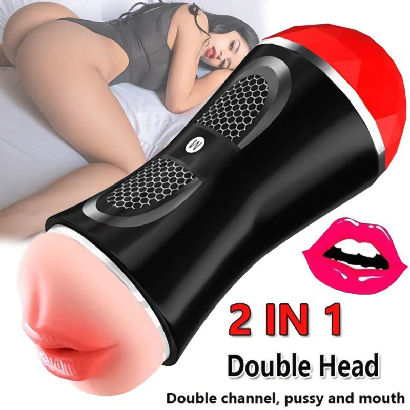 

2 In 1 Real Vagina Sucking Male Mastubator Blowjob Masturbation Equipment Machine men Sex toys pocket Pussy Masturbators SexShop