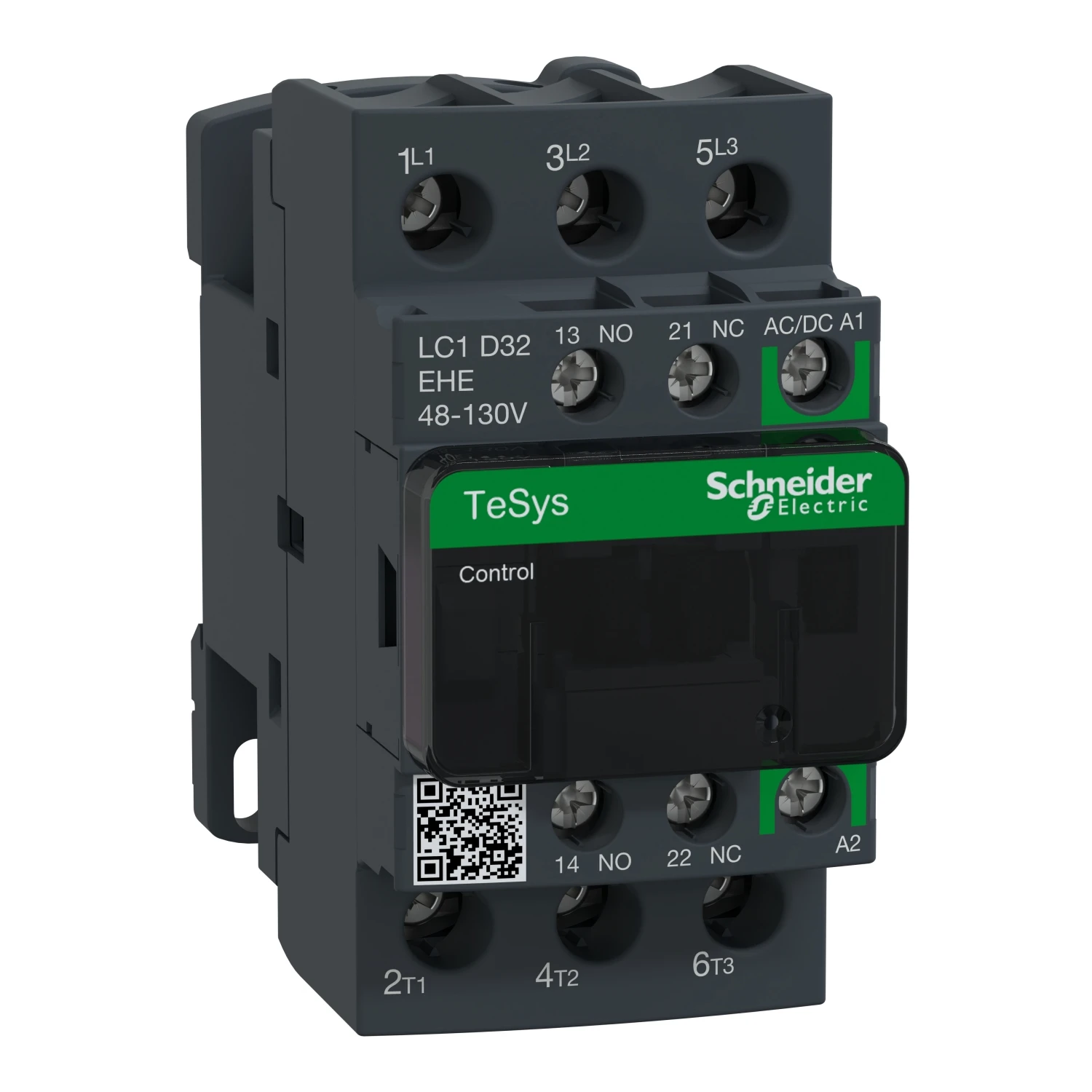 

Контактор LC1D32EHE IEC, TeSys Deca зеленый, нереверсивный, 32A, 20HP при 480VAC, до 100kA SCCR, 3-фазный, 3 NO, 48/130VAC/VDC coi