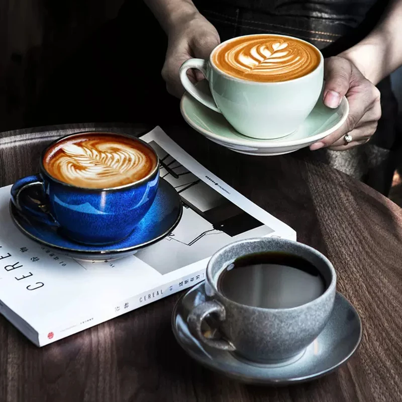 

Flower Latte Coffee Cups Mocha Luxury Bubble Design Ceramic Espresso Cups Tea Afternoon Milk Tazas Para El Cafe Tea Cups Sets