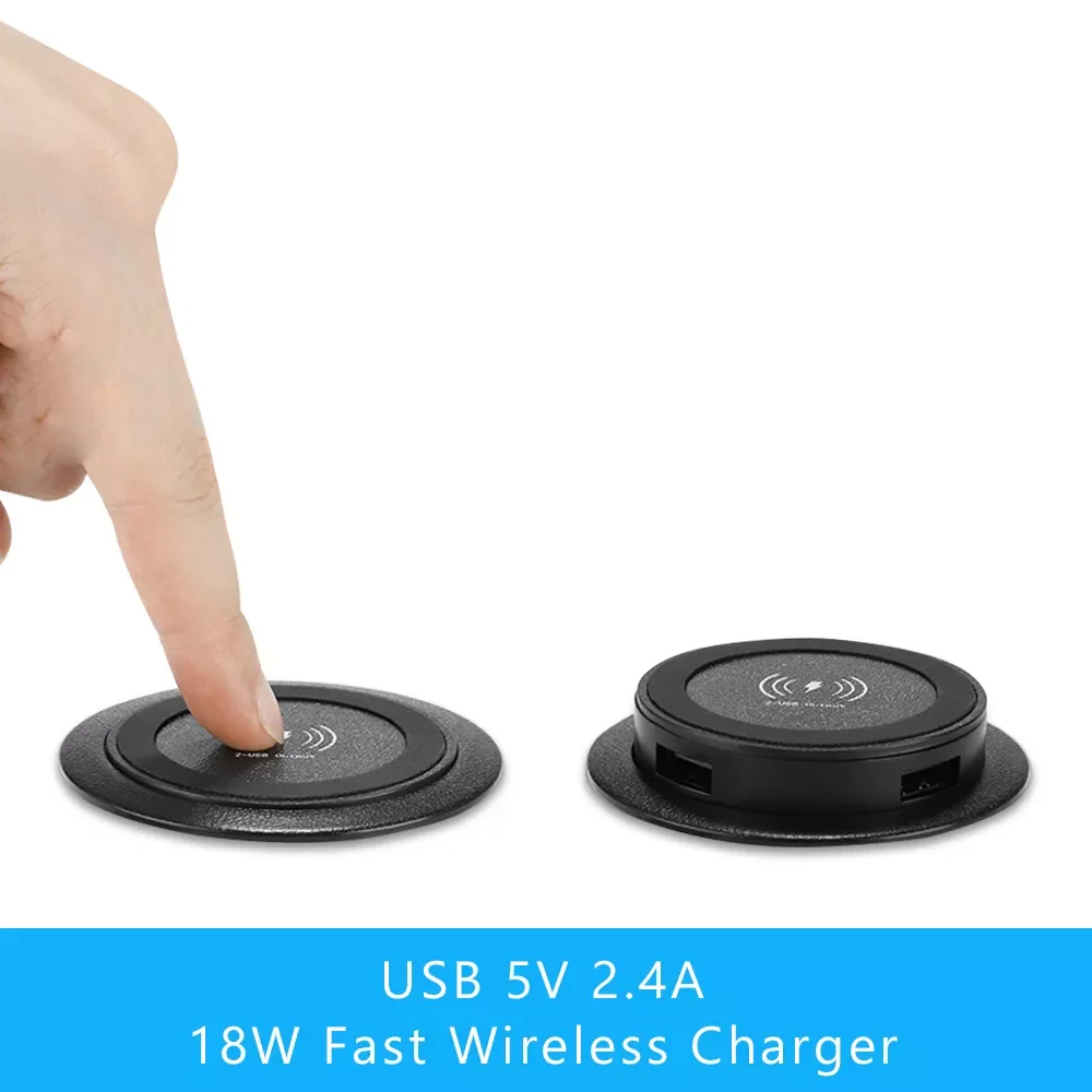 

18W QI Wireless Charger Furniture Desktop Embedded Fast Wireless Charger For Iphone 11 X Samsung S10 Table Office Phone Charger