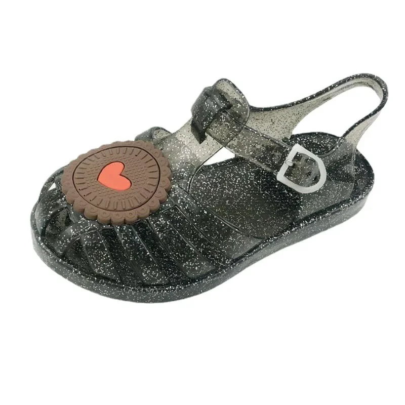 Детские Модные Сандалии С Рисунком Печенья Дышащая Прозрачная Пляжная Обувь Для