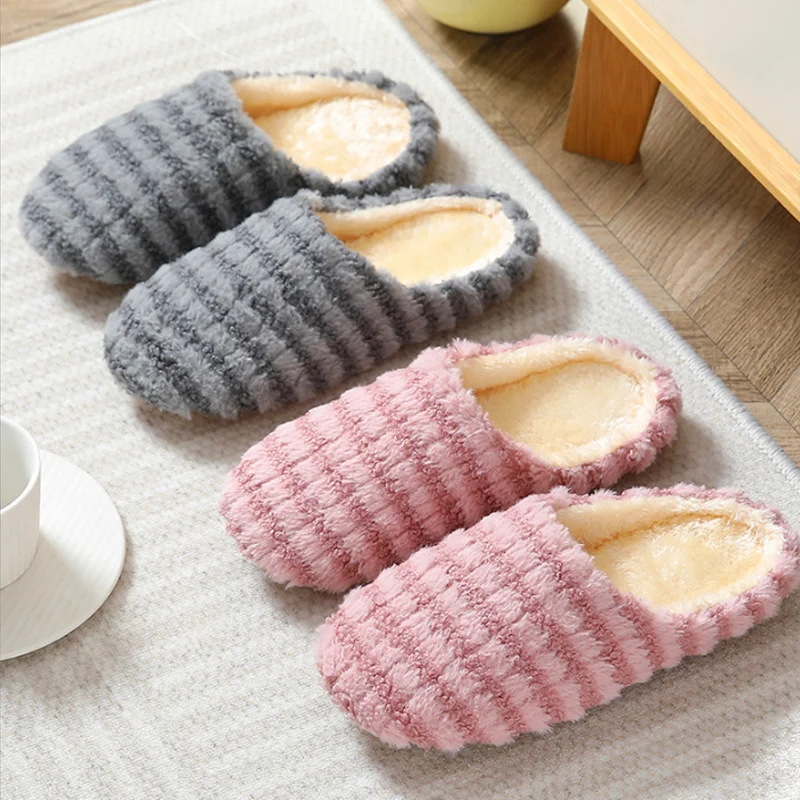 

Мягкие Плюшевые сандалии из хлопка для пар, Нескользящие шлепанцы унисекс для пола, домашние пушистые тапочки для дома, Женская Мужская обу...