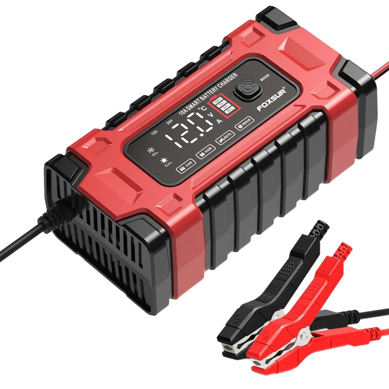 Автомобильное зарядное устройство со светодиодным дисплеем 12 В 24 полностью