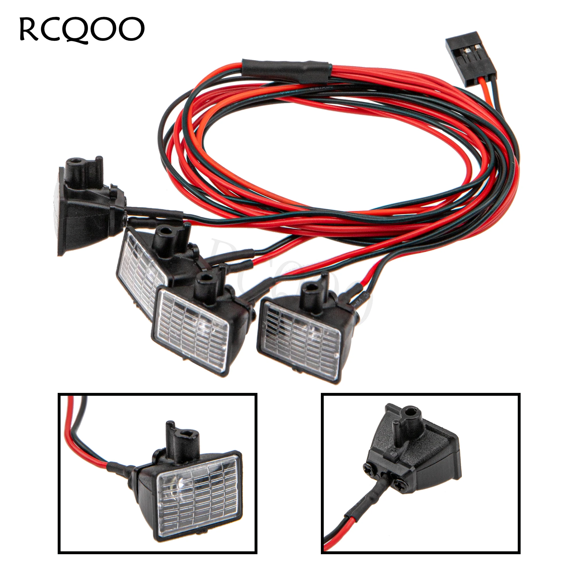 

RC 4-Led LED Light Headlights with Light Cover Lampshade RC Roof Light Bar for Traxxas Axial Tamiya CC01 D90 1/10 RC Crawler