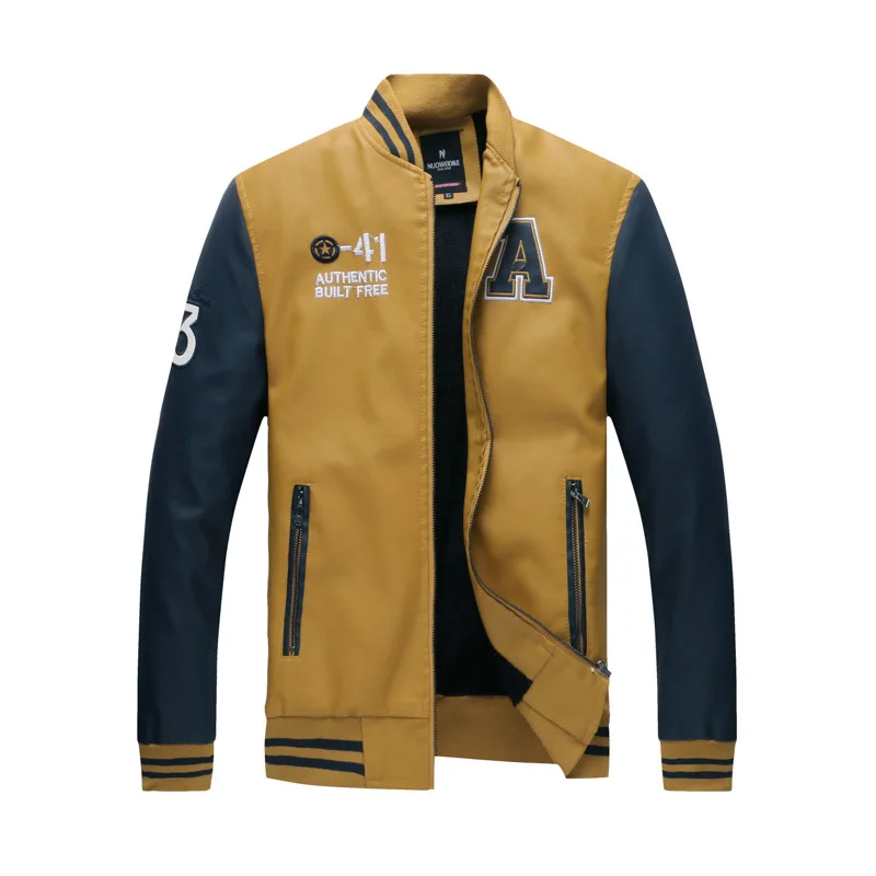 

New Product Launch Fashion Casual Men's PU Leather Jacket Versatile Stand Collar Men's Leather Jacket Mens Jacket