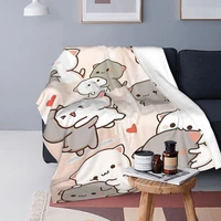 peach and goma cartoon blankets velvet all season cute animal gift breathable soft throw blanket for bedding office bedspreads
