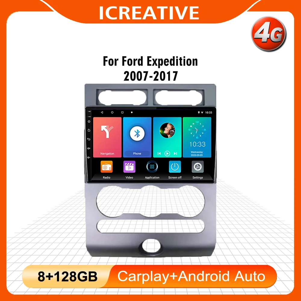 

Для Ford Expedition 2007-2017 9 "2Din Android 4G Carplay Автомобильный мультимедийный плеер Wifi навигация GPS головное устройство стерео