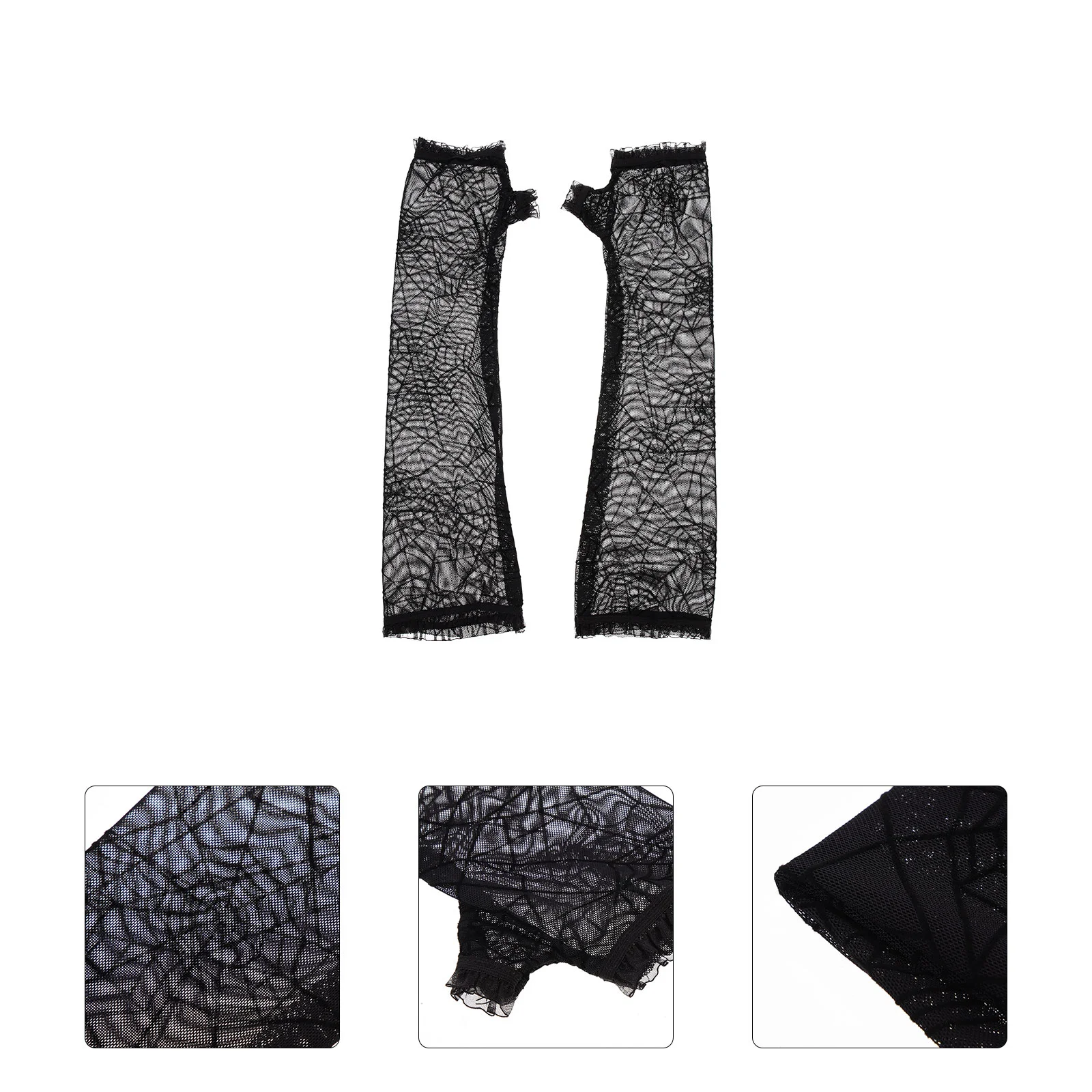

Gloves Lace Fingerlesselbow Arm Black Glove Spider Sleeve Costume Party Gothsatin Length Bridal Floral Cosplay Haunted House