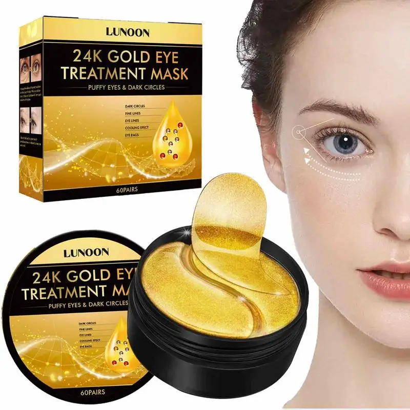 

Патчи под глаза 24K Gold, стимуляция кожи вокруг глаз, от Тёмных кругов и отеков, 30 пар