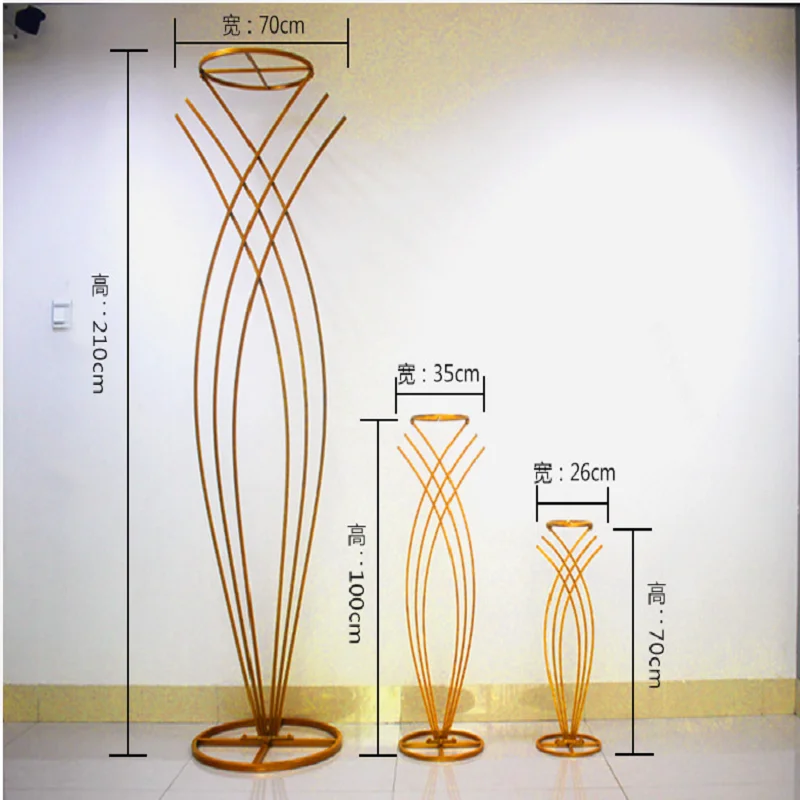 

10pcs)Factory Wholesale Wedding Tall Metal Table Centerpiece Stands Flower Vase Stand Gold Column Decoration senyu