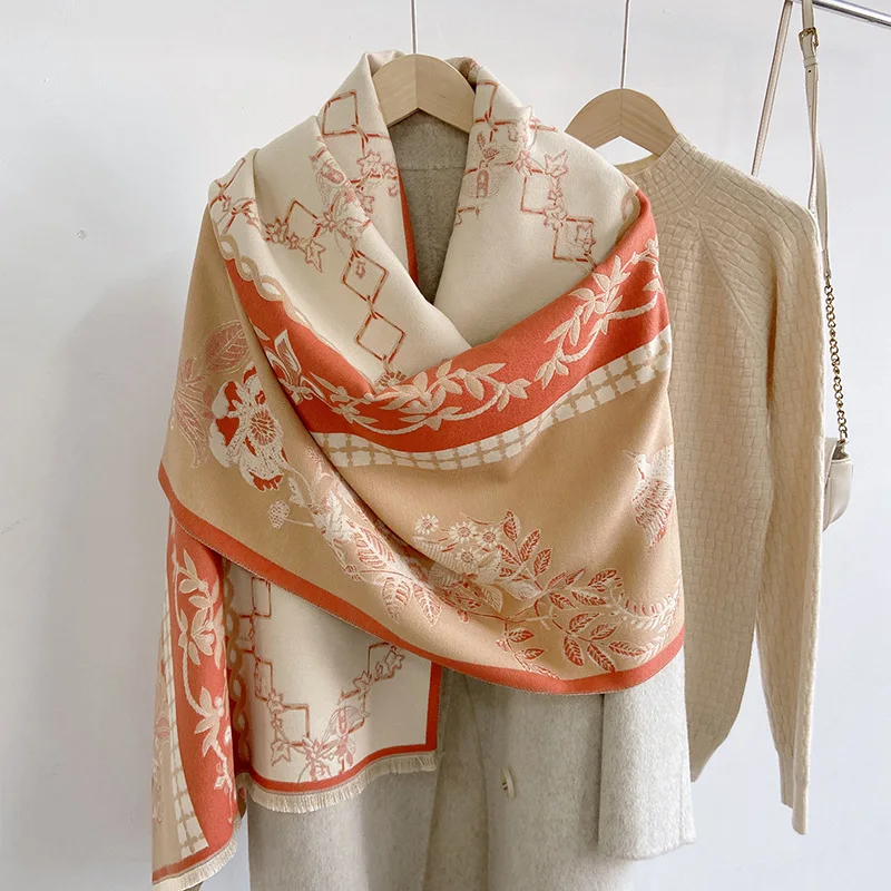 Роскошный брендовый зимний женский шарф