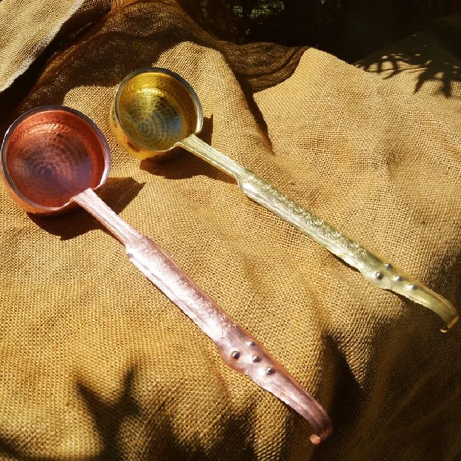 

1 PC Handmade Pure Copper Water Scoop Soup Spoon Restaurant Home Use