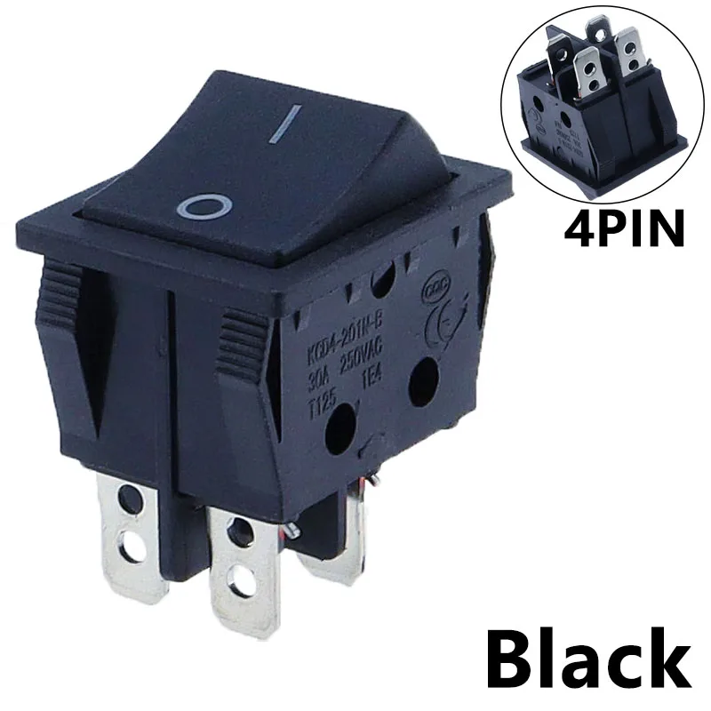 1 шт., 30 А, 250 В переменного тока, высокий ток, ВКЛ/ВЫКЛ, специально для сварочного аппарата, KCD4, точка стерлингового серебра, кулисные переключатели кнопки питания