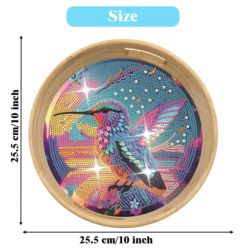 Набор 5D Алмазной Живописи Сделай Сам Деревянная Тарелка С Красочным Украшением