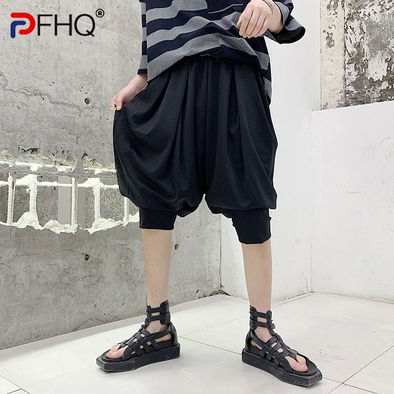 

PFHQ High Quality Elegant Baggy Stylish Men's Casual Shorts 2023 Summer Solid Color Street Wear Original Niche Design Pants New