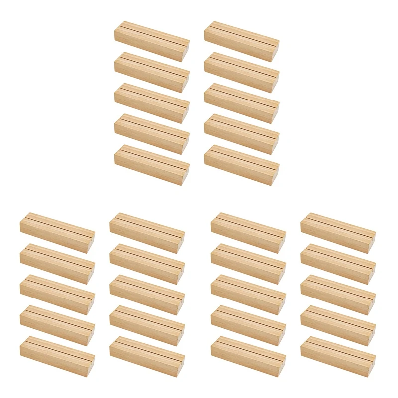 

AFBC 30Pcs Wood Card Holders,Wooden Table Number Holder Memo Stand Clamps Card Desktop Message For Wedding Dinner Party