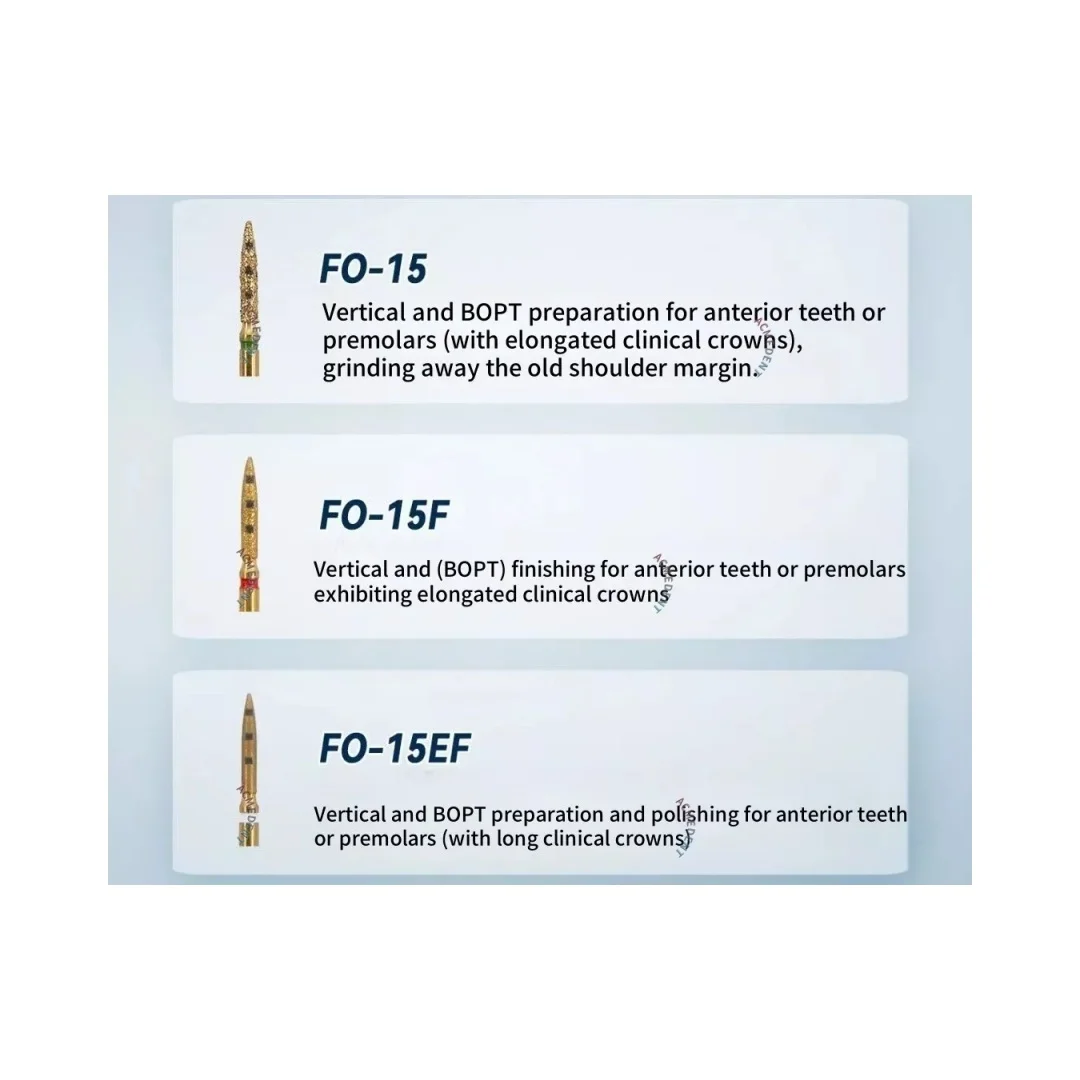 Фото Стоматологические вертикальные алмазные боры FG Биологически Oriented Preperation Техника биологически Oriented Preperation BOPT №3