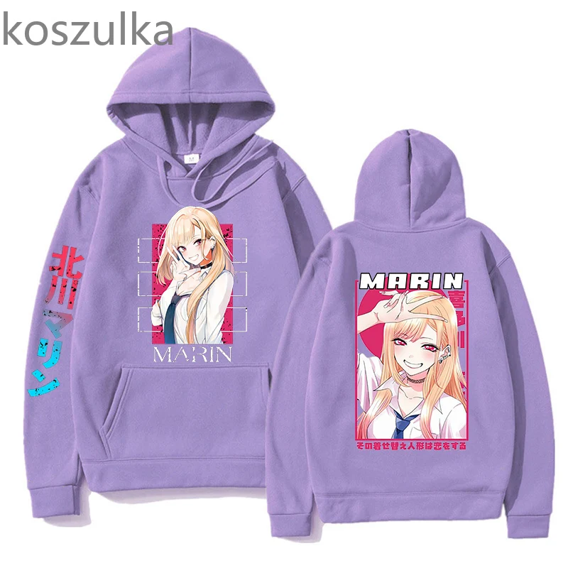 Толстовка с капюшоном и длинным рукавом принтом аниме My Dress-Up Харадзюку |