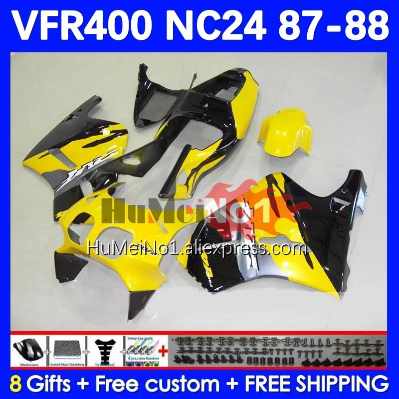 

Body For HONDA VFR400 R V4 VFR400RR RVF400R 150No.17 RVF VFR 400 R RR 400R CC yellow stock NC24 87 88 VFR400R 1987 1988 Fairing