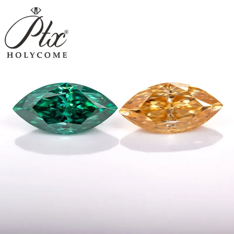 PTX Crushed Ice Cut Multicolor Marquise Loose Moissanite Gemstones VVS1 Pass Diamond Test With GRA Certificate Wholesale Price