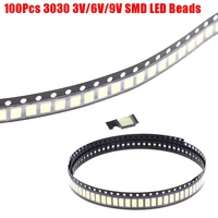 100pcs 3030 smd led beads 1w 3v6v9v cold white light for tv led diodes lcd tv backlight beads