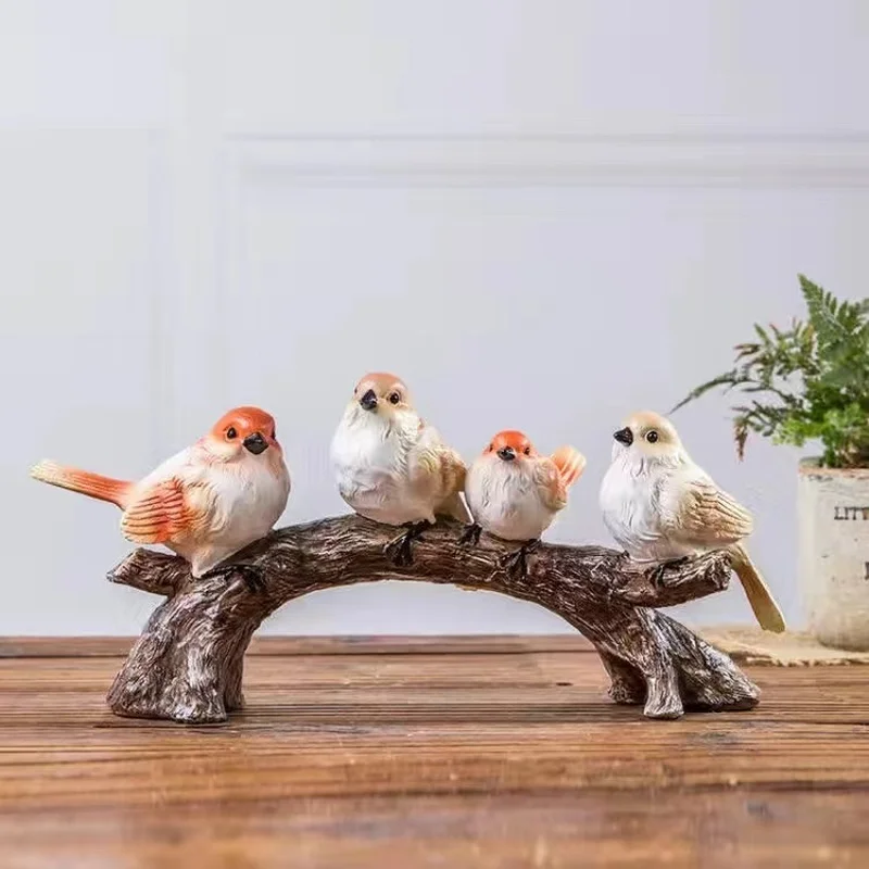 

Resin Bird Ornament Artificial Birds Office Desktop Crafts Living Room Animal Figurines Desk Decor Home Decoration Accessories