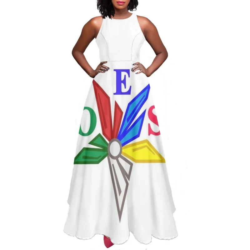 

Summer Women's Strap Dress Order of the Eastern Star OES Pattern Camis Dresses for Ladies Harajuku Girls Long Vestido Sundress