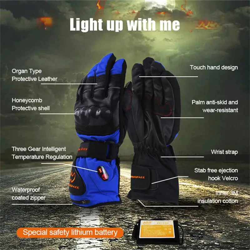 

Перчатки с подогревом для мотоциклистов, 5600 мАч, с хлопковой подкладкой