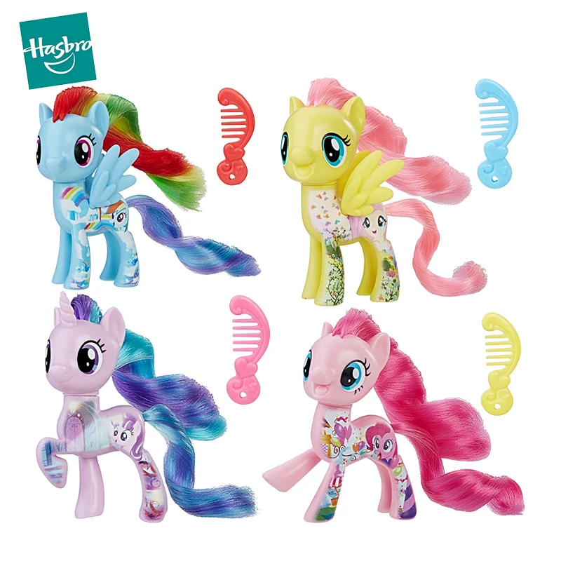 8cm Hasbro My Little Pony Anime Figure Toys Rainbow Dash Fluttershy Toys for Girls Figuras Action Toy for Children Birthday Gift