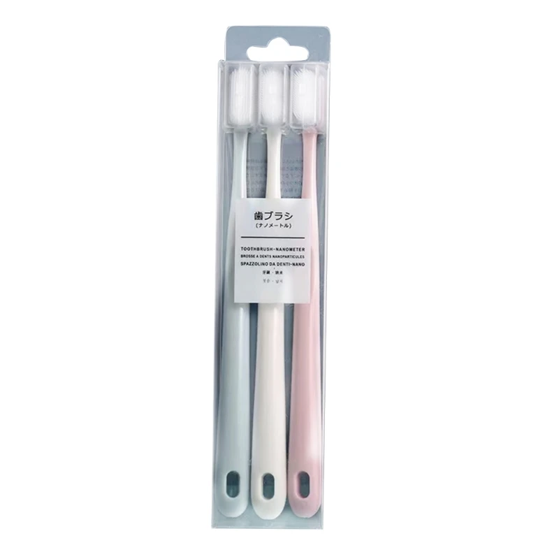 

3Pcs Macaron Color Toothbrush Set Soft Bristle Teeth Cleaning Adult Portable