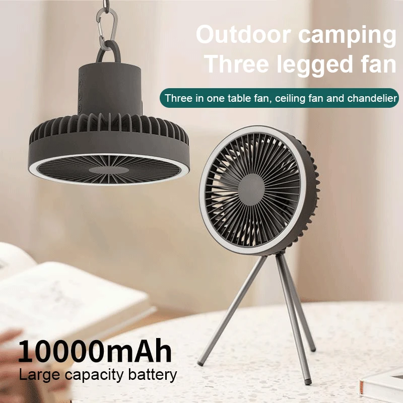 

Multifunctional Electric Fan USB Rechargeable Portable Fan Outdoor Travel Camping Fans With Led Light Tripod Desktop Ventilador