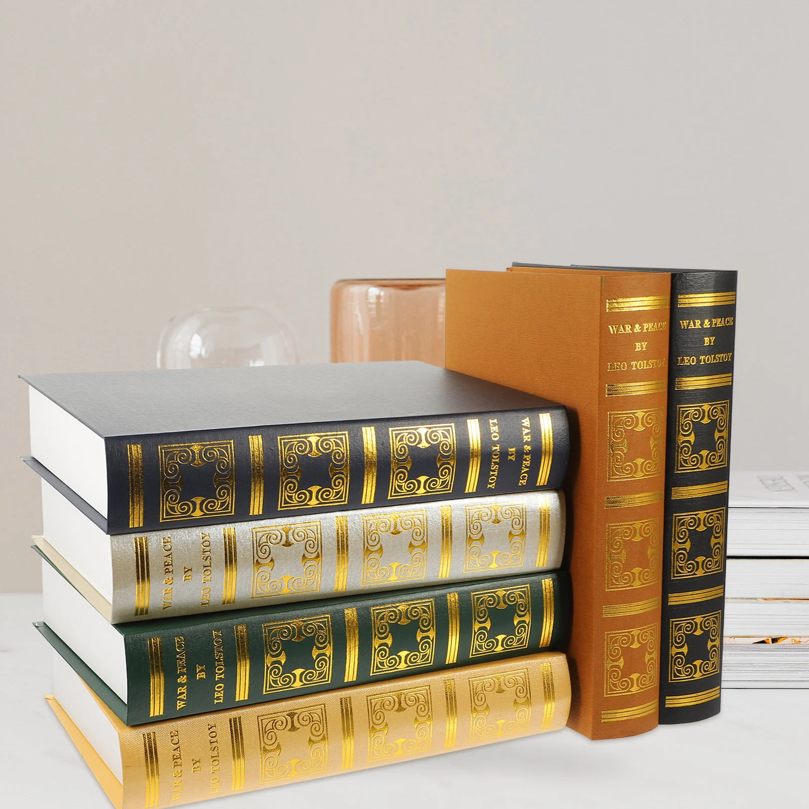 

6Pcs Decorative Fake Book Bookshelf Display False Book Model Display Photo Prop